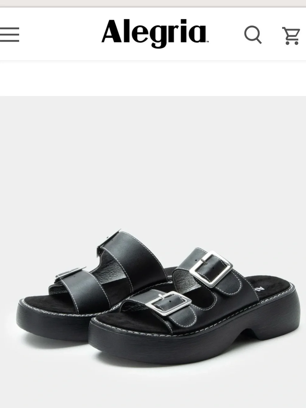 Alegria Iza Black Double-Buckle Platform Slide Sandals size EU 40, US 9.5 - Picture 9 of 9